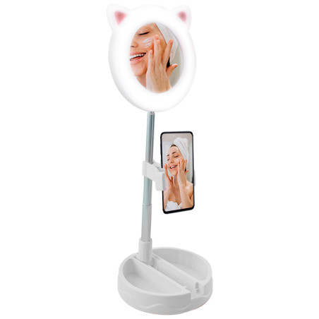 Specchio Luminoso per Smartphone con Luce LED ad Anello Multiuso Ring Light