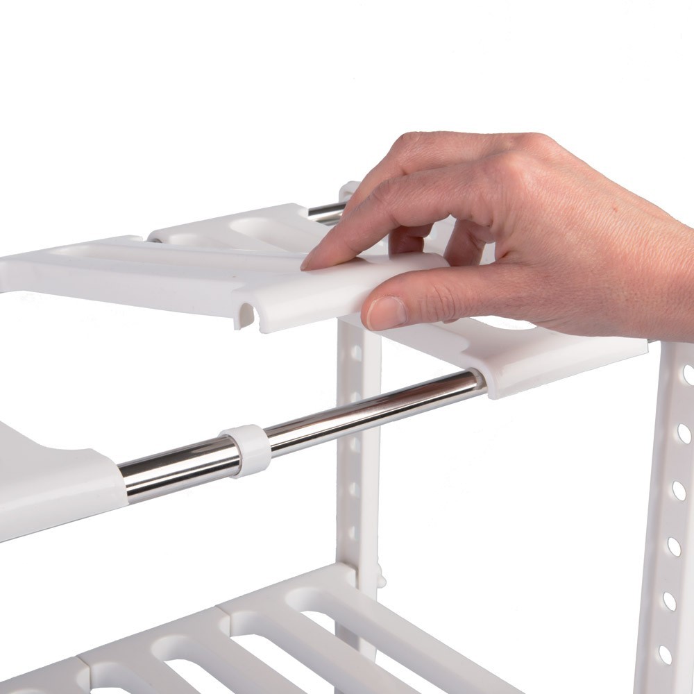 Scaffarle a 2 piani organizzatore modulare estesibile sotto lavello e mobili