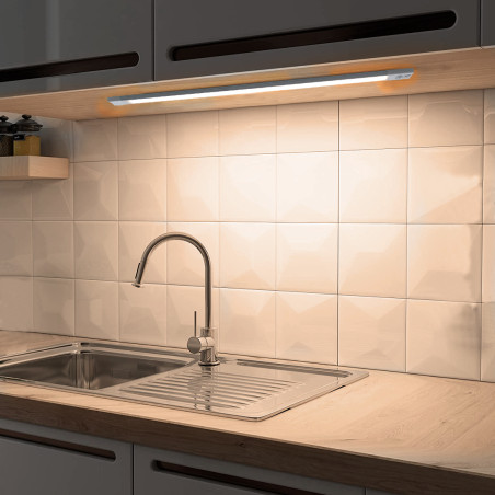 Striscia 48 LED Luce Calda per Armadio 58cm Ricaricabile USB Sensore Movimento