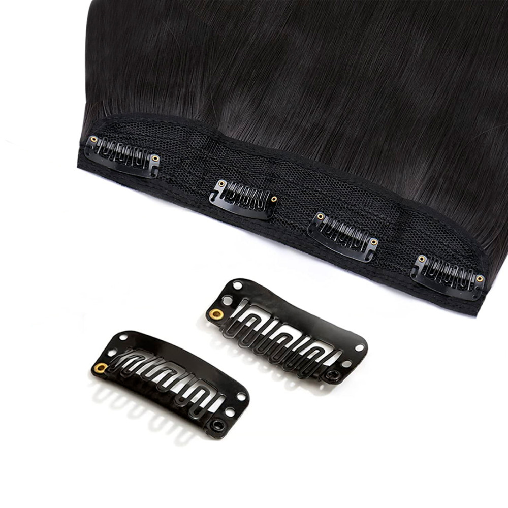 Extension 4 Clips Capelli Neri Mossi Lunghi...