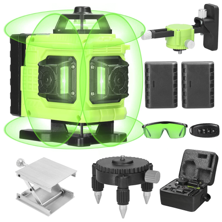 Livella Laser Verde a Croce 16 Linee Autolivellante 360° Orizzontale Verticale