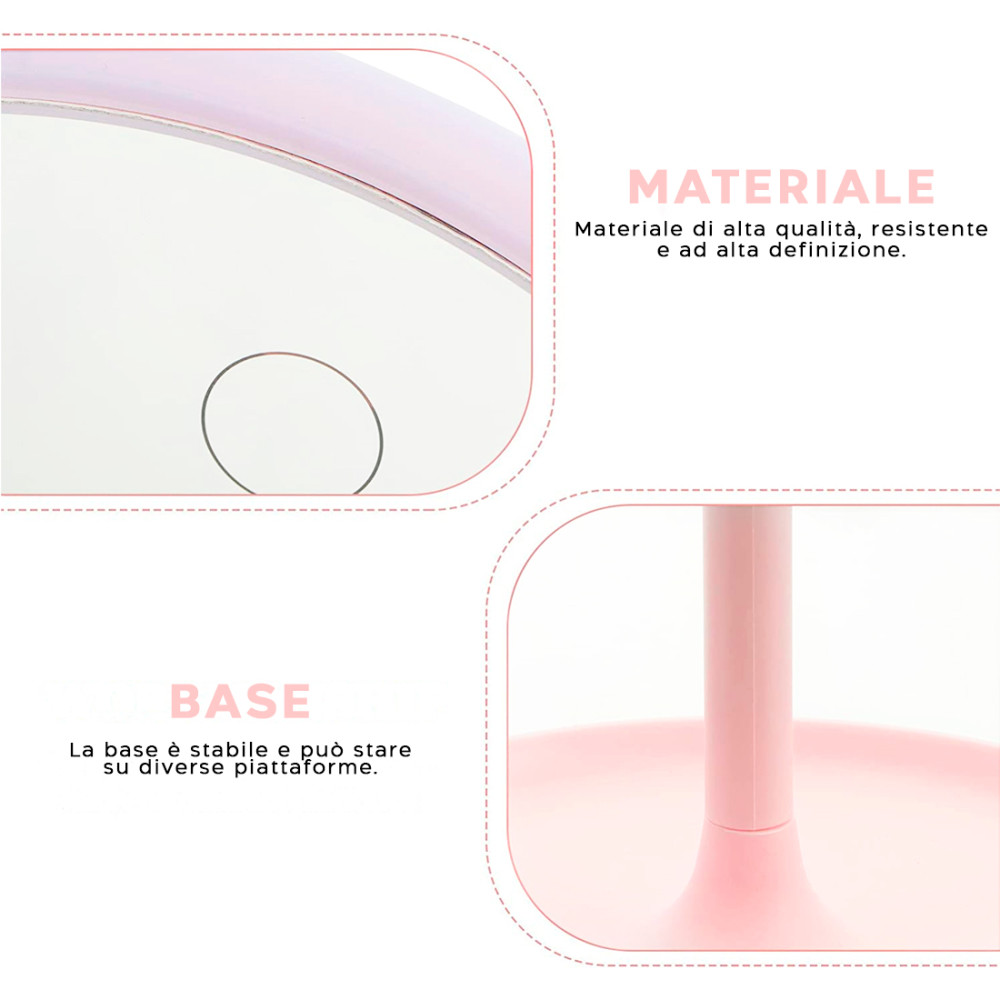 Specchio Cosmetico Illuminato Luce LED Touch...