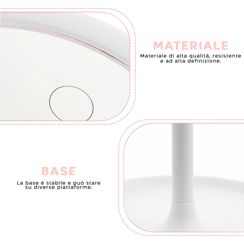 Specchio Cosmetico Illuminato Luce LED Touch...