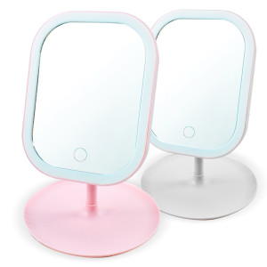 Specchio Cosmetico Illuminato Luce LED Touch per Trucco da Tavolo Ricaricabile