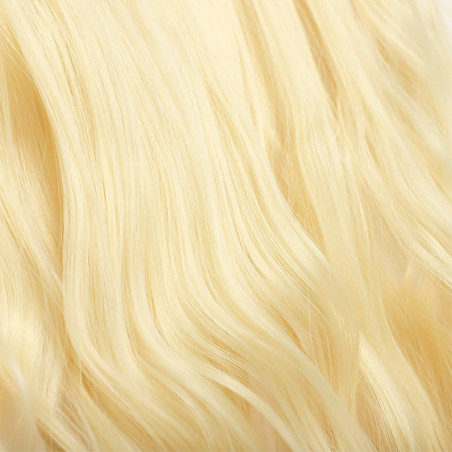 Extension 4 Clips Biondo Chiaro Mossi Lunghi 50cm Banda Capelli Finti Sintetica