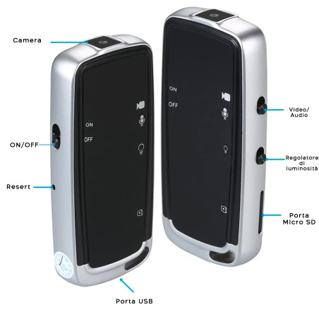 Mini Videoregistratore Vocale Video HD Digitale Portatile Microfono Tascabile