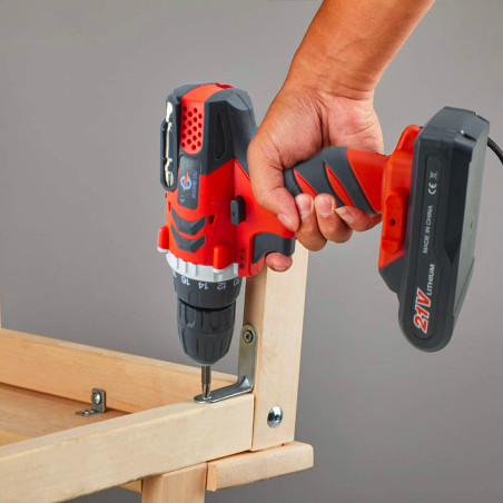 Trapano Avvitatore Doppia Batteria 21V Senza Fili con Valigetta e Accessori