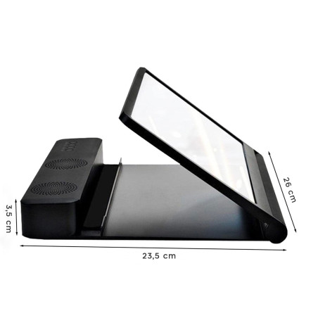 Lente Ingrandimento 3D Amplificatore Audio e Video per Smartphone con Supporto