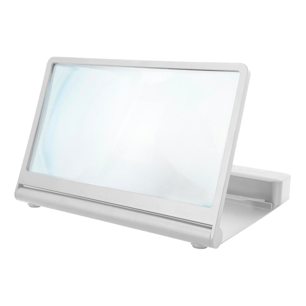Lente Ingrandimento 3D Amplificatore Audio e Video per Smartphone con Supporto Bianco