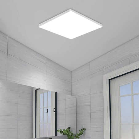 Plafoniera da Soffitto a LED 50W Luce Bianca 6000K Lampada Slim Quadrata Interno