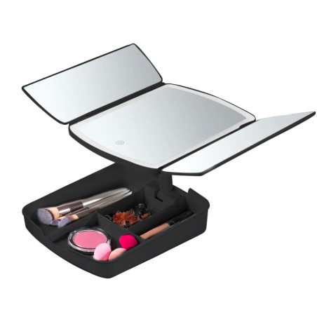 Specchio Make Up con Luci Led e Cassetti per Trucco 720013 Regolabile Pieghevole