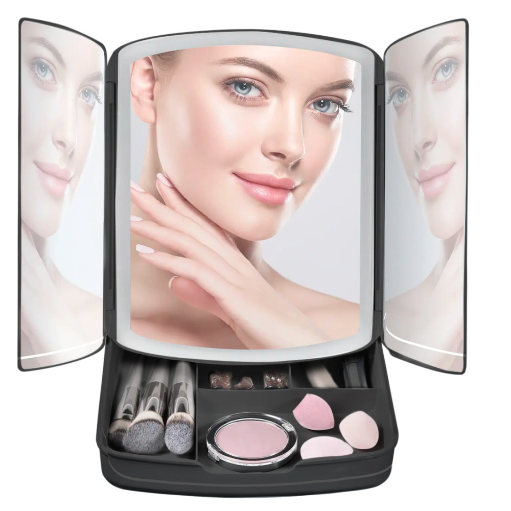 Specchio Make Up con Luci Led e Cassetti per...