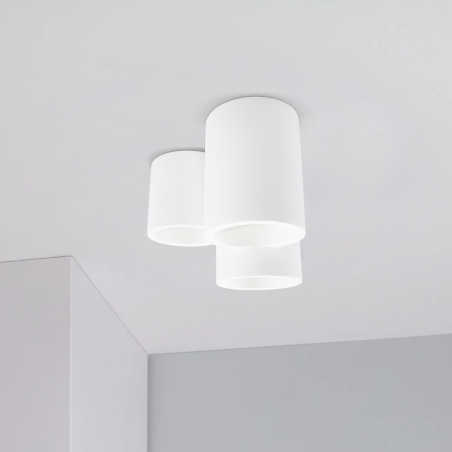 Applique Gesso da Parete GS-5026 Plafoniere a Cilindro Attacco GU10 Verniciabile