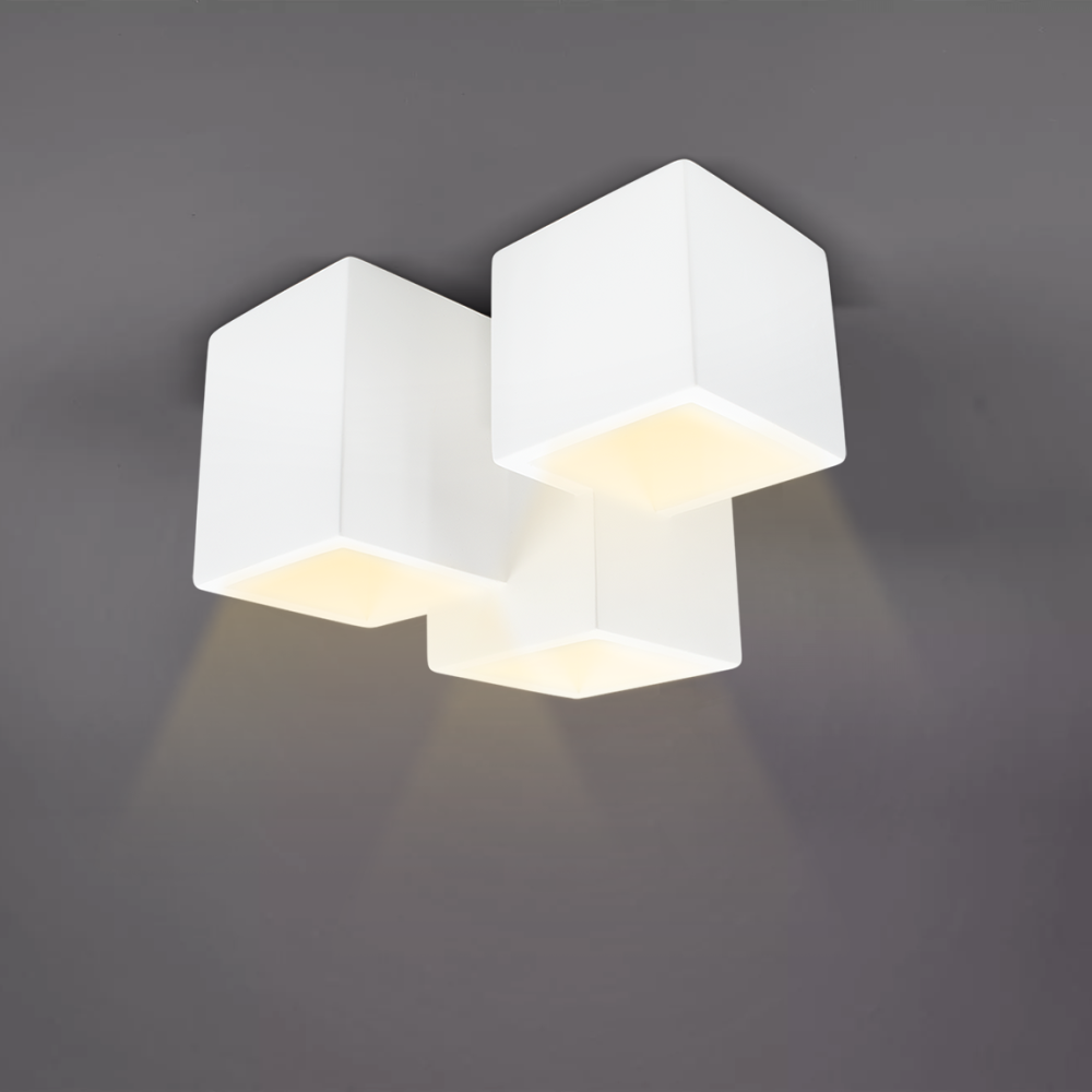 Applique in Gesso Plafoniere a Forma di Cubo...