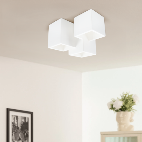 Applique in Gesso Plafoniere a Forma di Cubo GS-5028 Attacco GU10 Verniciabile