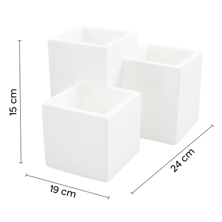 Applique in Gesso Plafoniere a Forma di Cubo GS-5028 Attacco GU10 Verniciabile