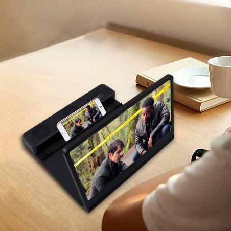 Lente Ingrandimento 3D Amplificatore Audio e Video per Smartphone con Supporto