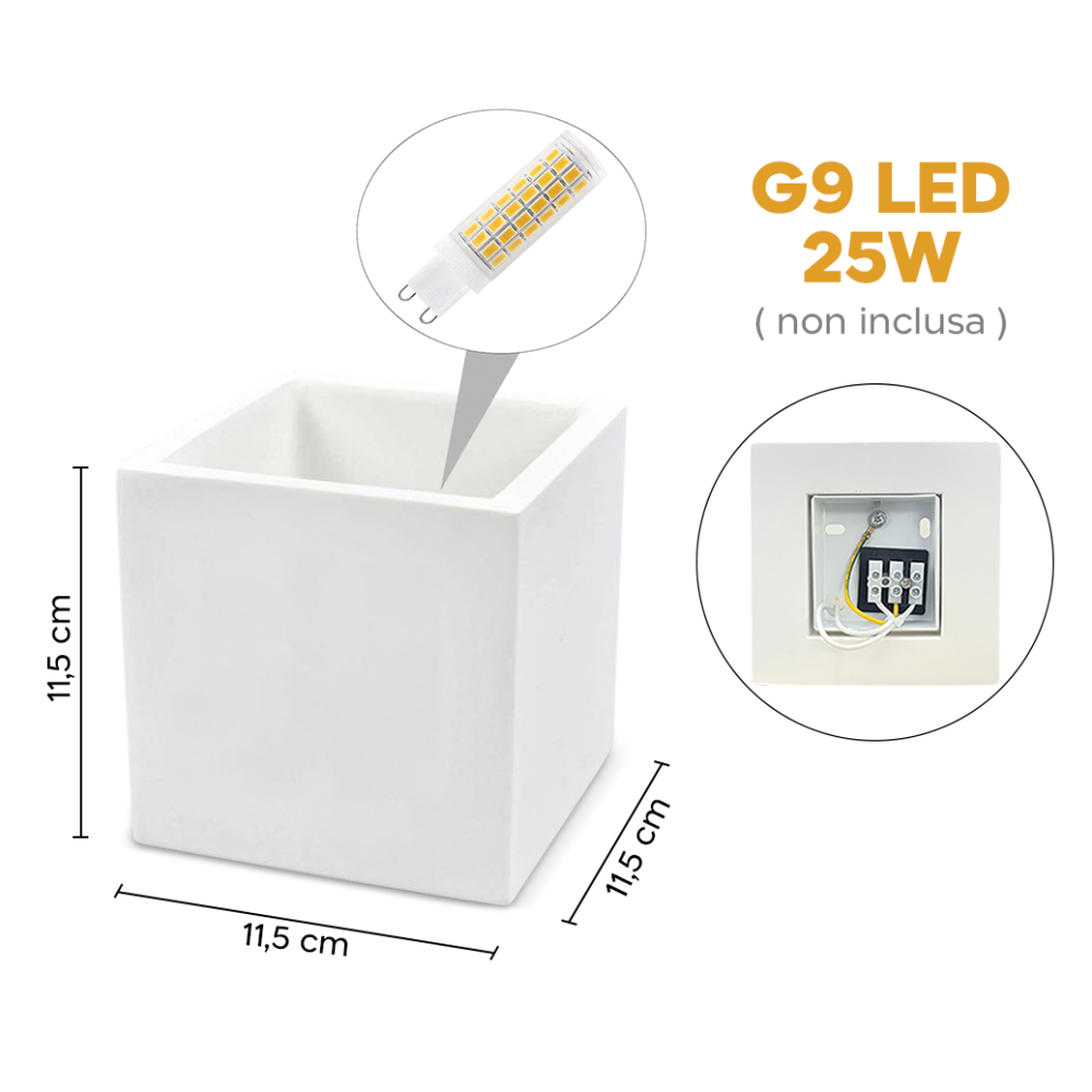 Applique Gesso Plafoniera GS-5019 da Parete...