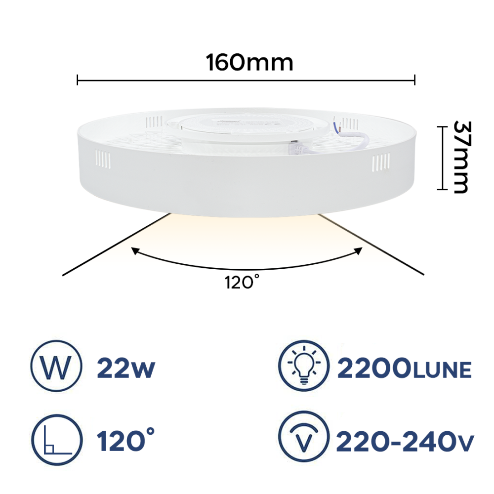 Plafoniera Lampada LED Orbita 22W Luce Bianca...