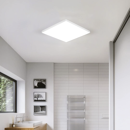 Plafoniera da Soffitto a LED 22W Luce Bianca 6000K Lampada Slim Quadrata Interno