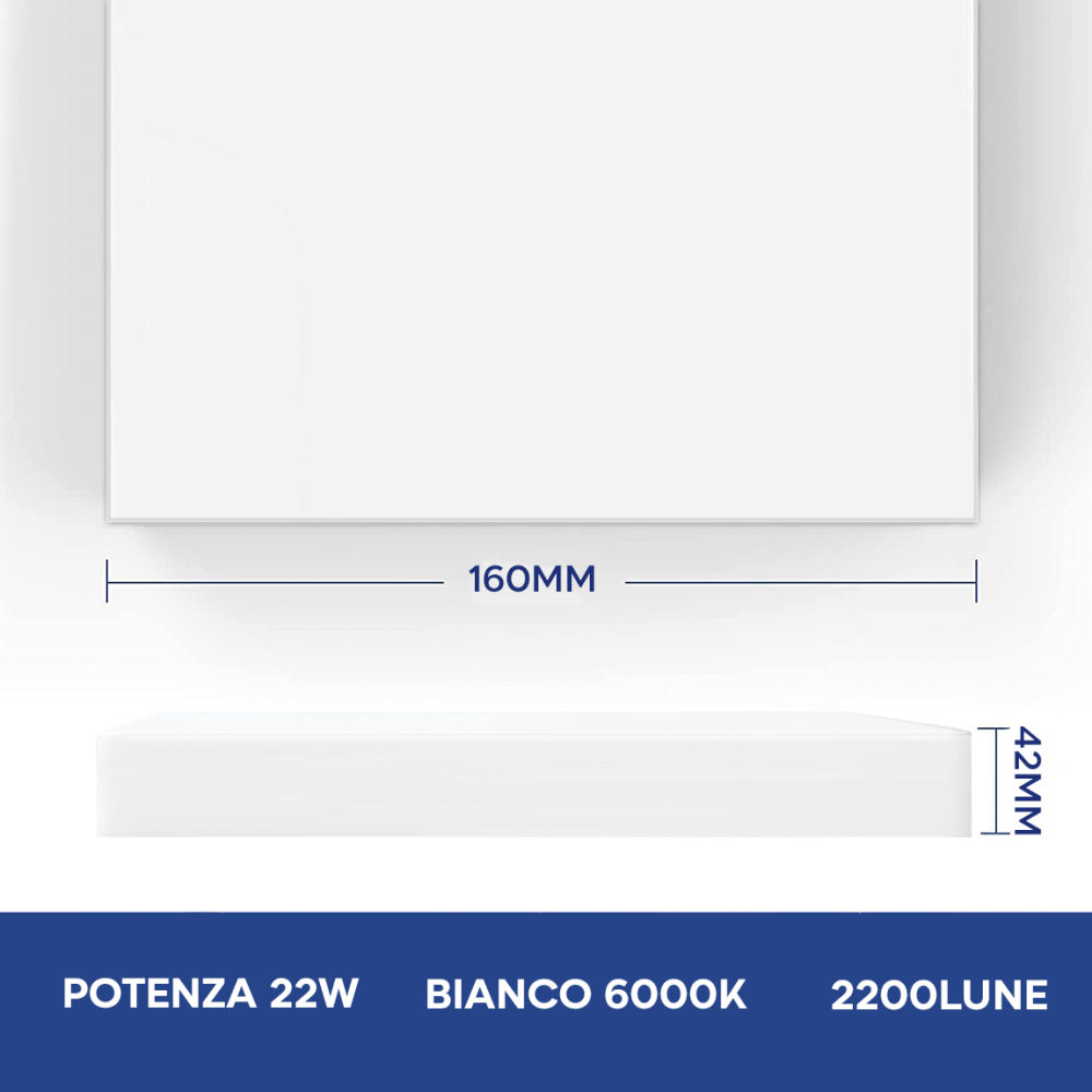 Plafoniera da Soffitto a LED 22W Luce Bianca...