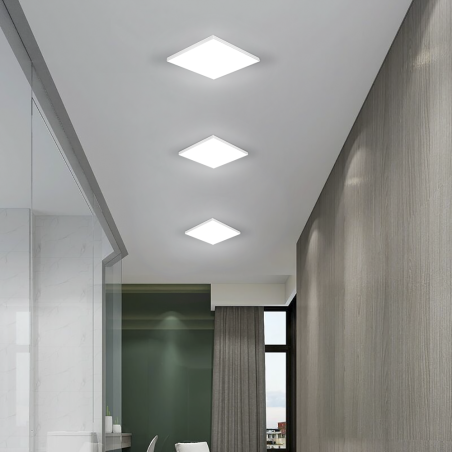 Plafoniera da Soffitto a LED 22W Luce Bianca 6000K Lampada Slim Quadrata Interno