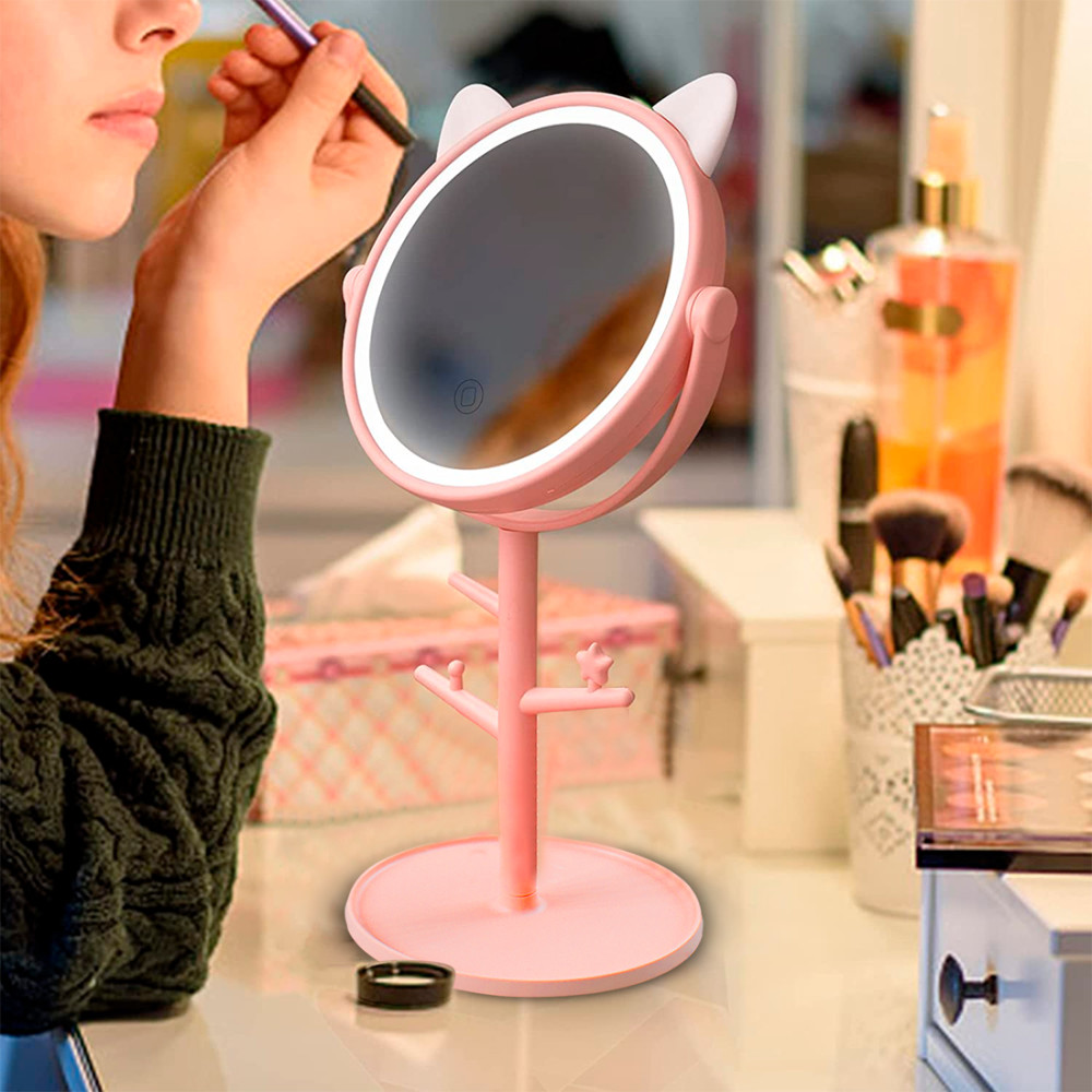 Specchio Make Up Cosmetico Luce LED da Tavolo...