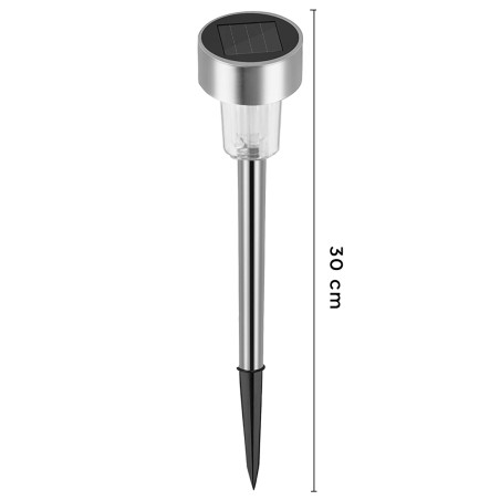 Lampada 1 led da 30 cm a energia solare segnapasso da giardino IP 44