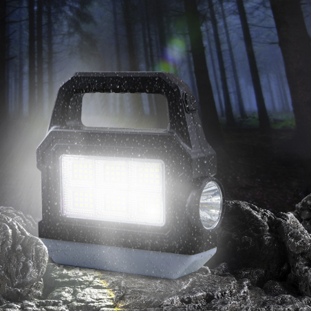 Torcia LED Portatile Strobo Ricarica Solare Multifunzione Torcia USB e Powerbank