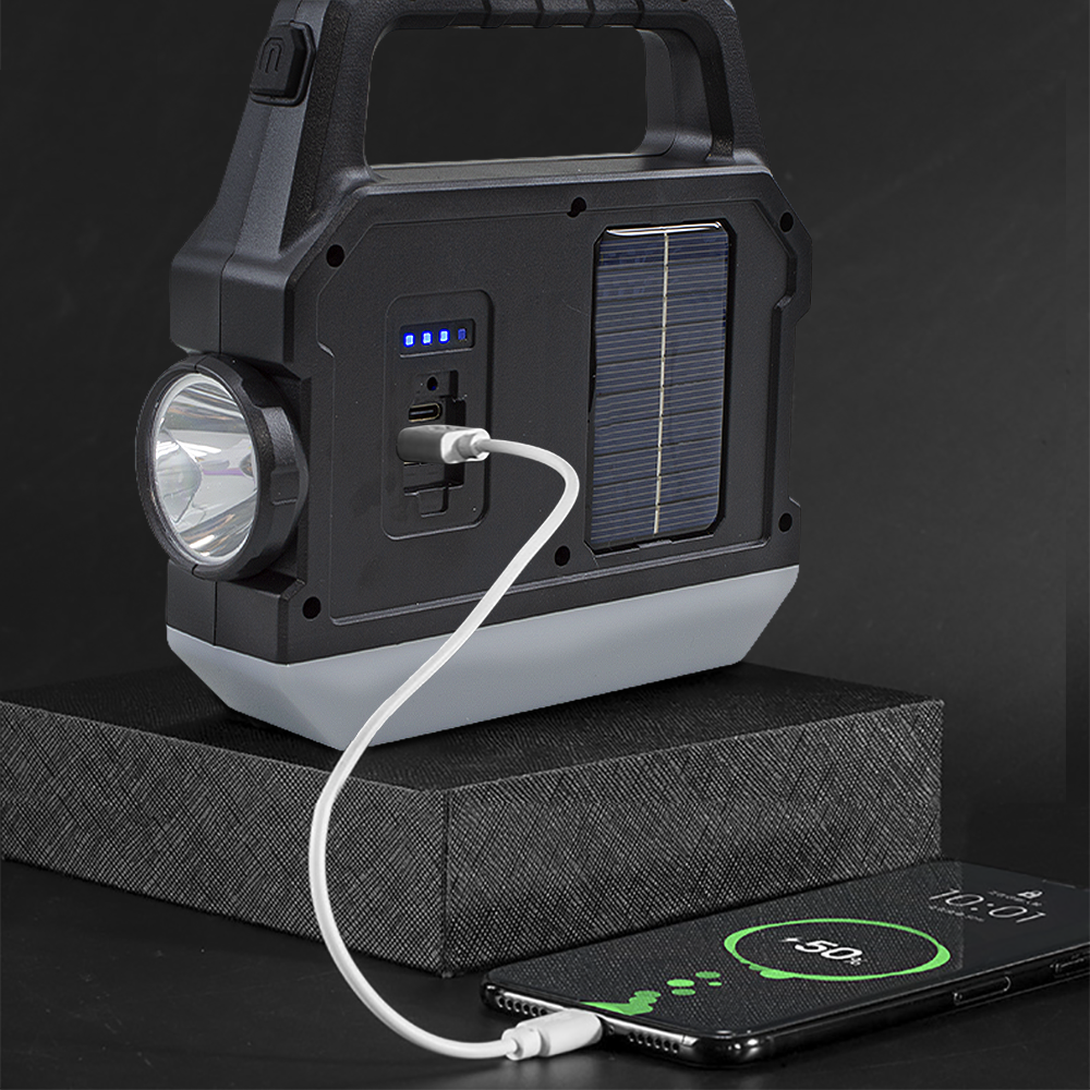 Torcia LED Portatile Strobo Ricarica Solare...