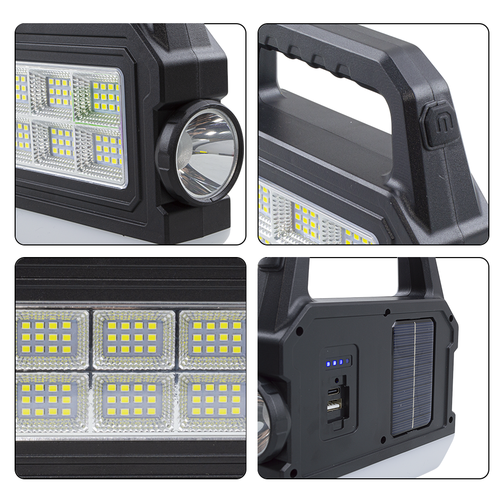Torcia LED Portatile Strobo Ricarica Solare...