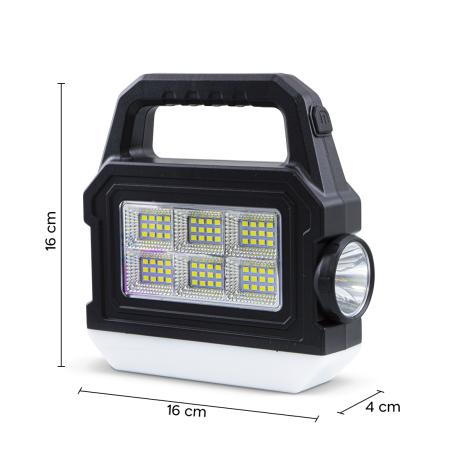 Torcia LED Portatile Strobo Ricarica Solare Multifunzione Torcia USB e Powerbank