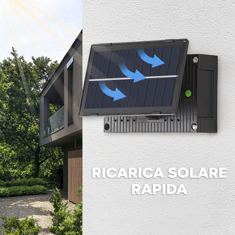 Lampada da Parete 6 LED con Pannello Solare 7W...