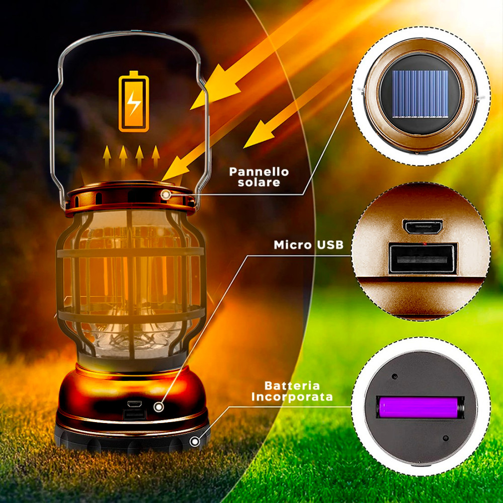 Lanterna Campeggio ZJ-199OT Luce Emergenza...