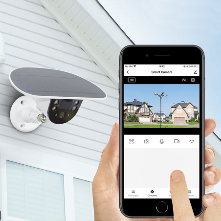 Telecamera Ricarica Solare Wi-Fi Per Esterni Infrarossi Wireless Controllo APP