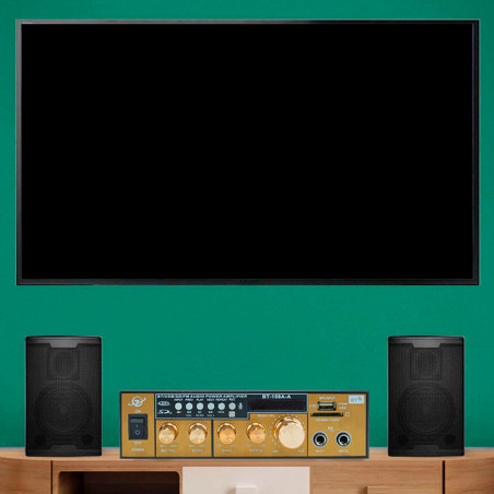 Amplificatore Karaoke Bluetooth Stereo HiFi MP3 Display LCD Ingresso USB e SD