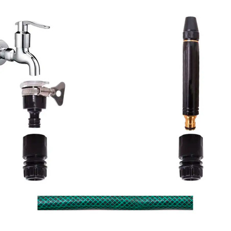 Ugello Tubo Flessibile Lavaggio Auto Pistola Acqua Spruzzatore Metallo a Getto