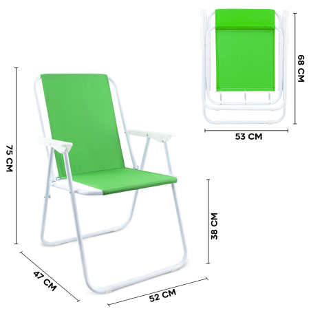 Sedia Relax Spiaggina da Mare per Giardino in Acciaio Pieghevole da Campeggio