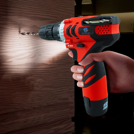 Trapano Avvitatore Doppia Batteria 12V Senza Fili con Valigetta e Accessori