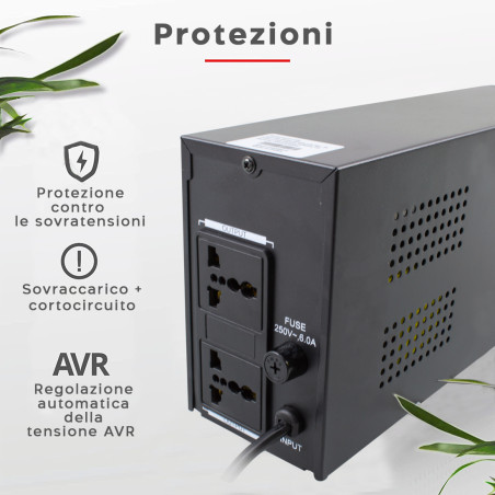 Gruppo di Continuità UPS Offline 1000VA Q-UP1100 Generatore per Computer