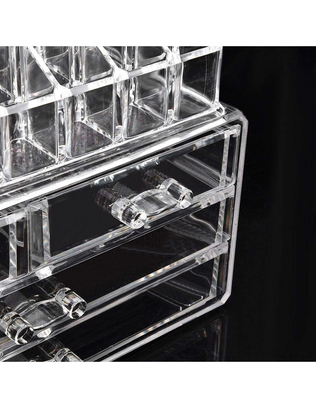 Scatola Portaoggetti Trasparente 3 Strati Con Manico – 30x17x15 Cm – Organizer Per Piccoli Oggetti E Fai Da Te
