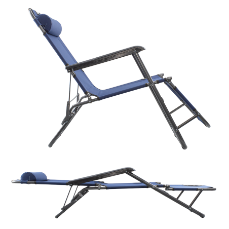 Onshore Sdraio Lettino 2 in 1 pieghevole 320389 reclinabile in metallo textilene