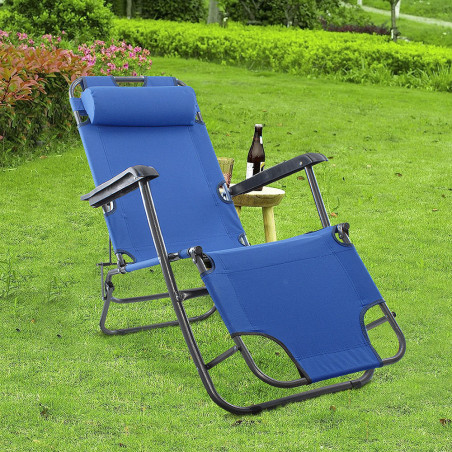 Onshore Sdraio Lettino 2 in 1 pieghevole 320389 reclinabile in metallo textilene