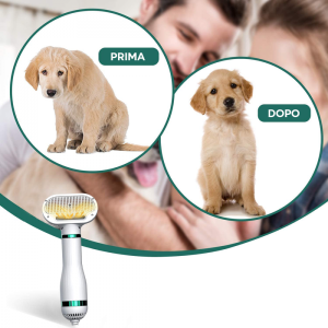 Spazzola 2 in 1 Asciuga Pelo per Animali Domestici 412521... 2