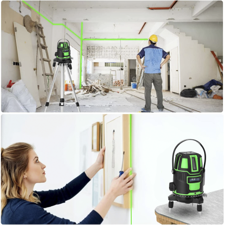 Livella Laser Autolivellante 360° Multilinea Verticali Orizzontale Raggio Verde