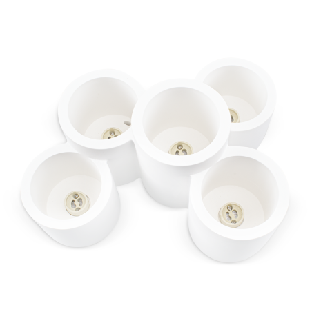 Applique Gesso da Parete GS-5027 Plafoniere 5 Cilindri Attacco GU10 Verniciabile