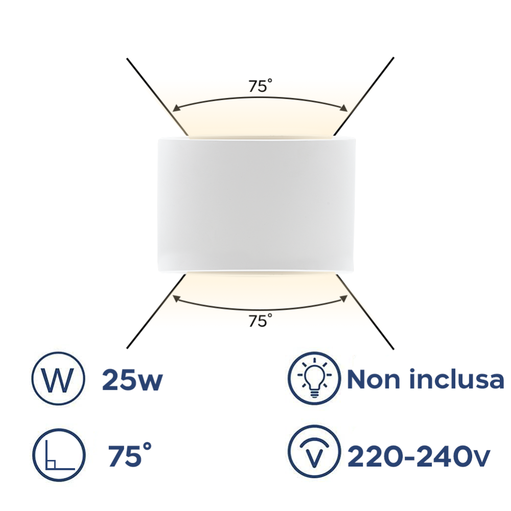Applique Gesso Plafoniera GS-5016 Attacco G9 da...