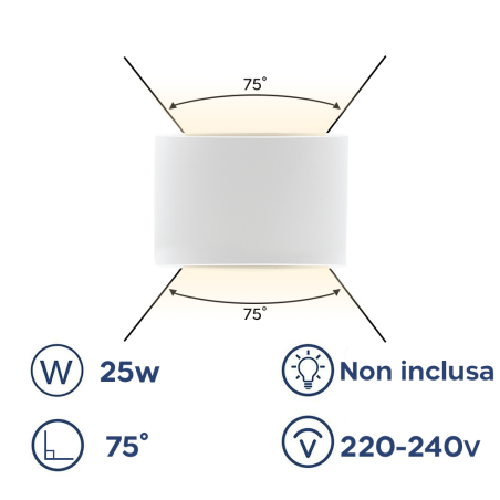 Applique Gesso Plafoniera GS-5016 Attacco G9 da Parete Doppia Emissione di Luce