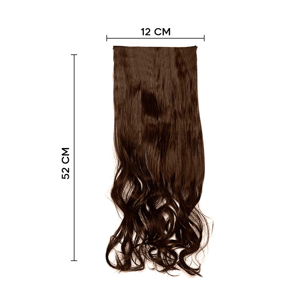 Extension 4 Clips Castano Scuro Mossi Lunghi...