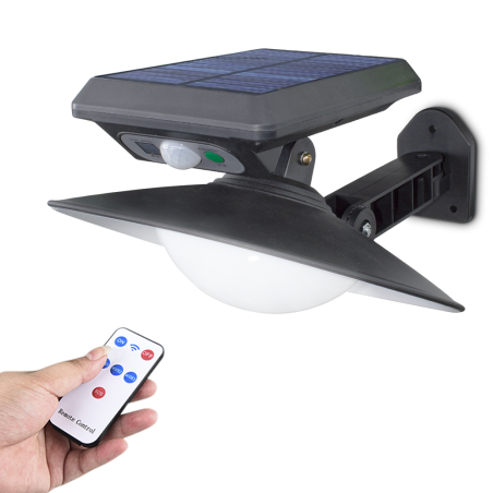Lampada LED Ricarica Energia Solare IP65 Con Telecomando e Sensore Infrarossi